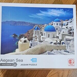 1000 Piece Puzzle, Dreamy Aegean Sea Greece Santorini Landscape